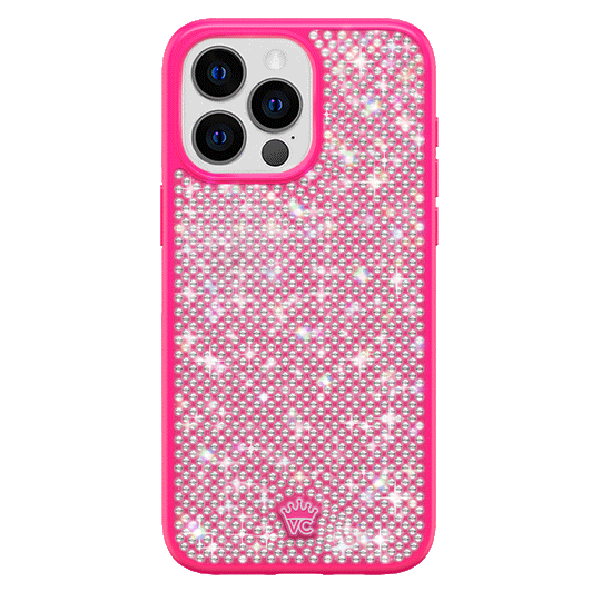 Hot Pink Caviar Crystals iPhone Case – Chic Designer-Style Phone Cover