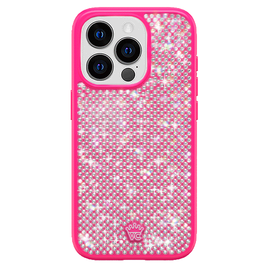 Hot Pink Caviar Crystals iPhone Case – Chic Designer-Style Phone Cover