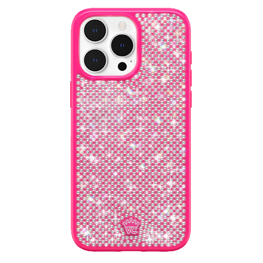 Hot Pink Caviar Crystals iPhone Case – Chic Designer-Style Phone Cover