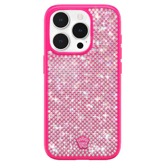 Hot Pink Caviar Crystals iPhone Case – Chic Designer-Style Phone Cover