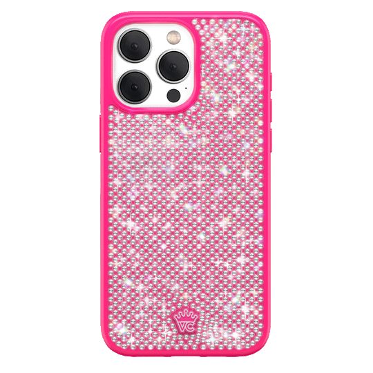 Hot Pink Caviar Crystals iPhone Case – Chic Designer-Style Phone Cover