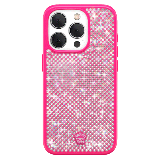 Hot Pink Caviar Crystals iPhone Case – Chic Designer-Style Phone Cover