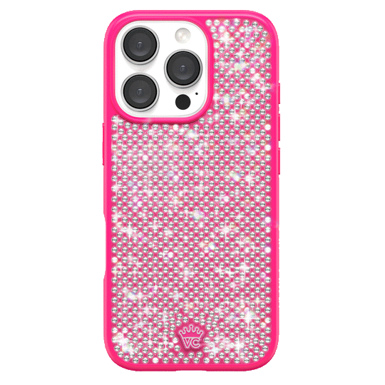 Hot Pink Caviar Crystals iPhone Case – Chic Designer-Style Phone Cover