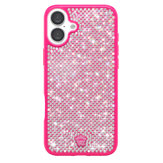 Hot Pink Caviar Crystals iPhone Case – Chic Designer-Style Phone Cover