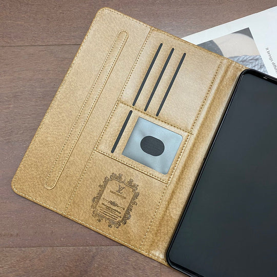 Elegant Monogram Canvas Flip Cover for Apple iPad | Luxury-Inspired Protective Case