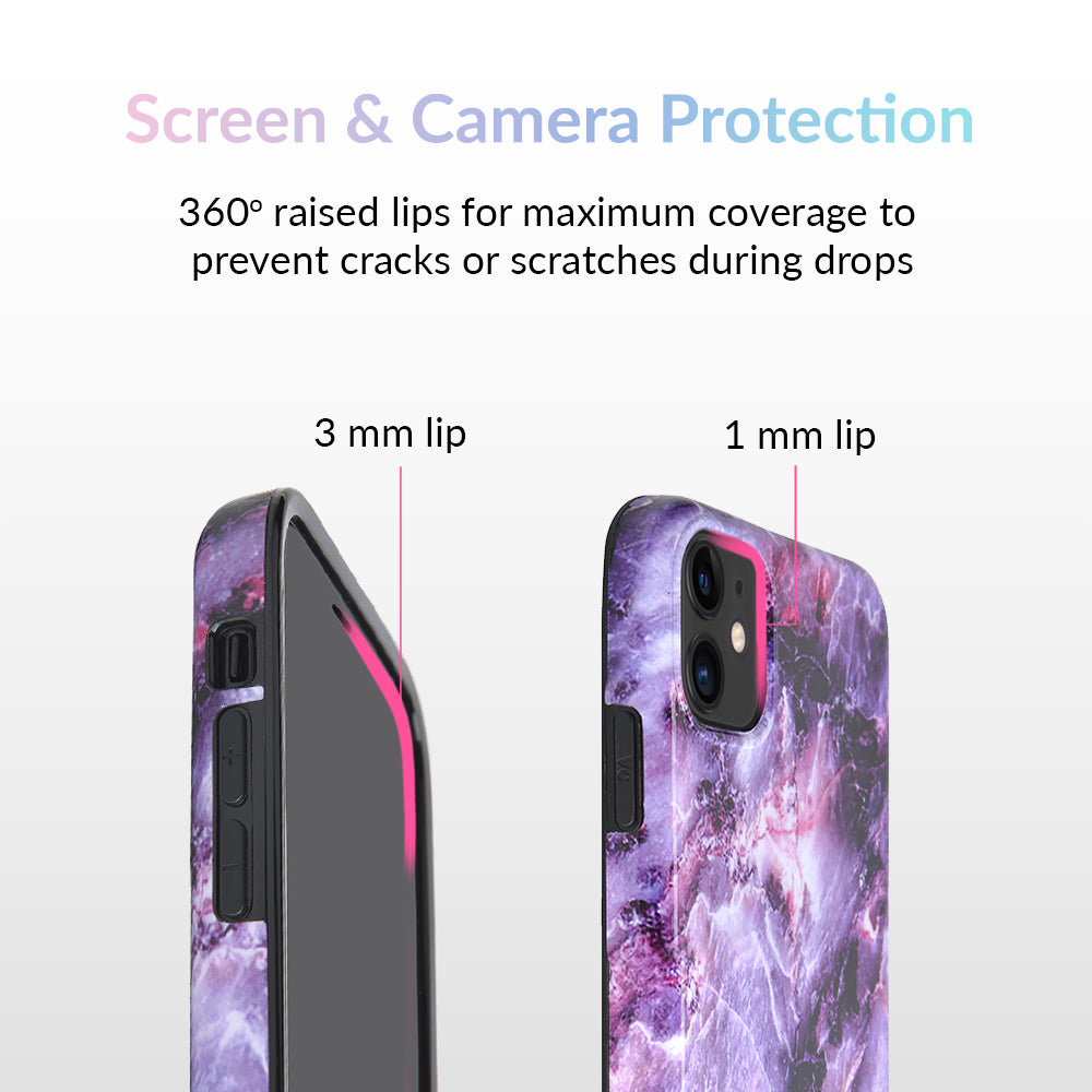 Purple Stone Marble iPhone Case – Luxury Aesthetic Phone Cover