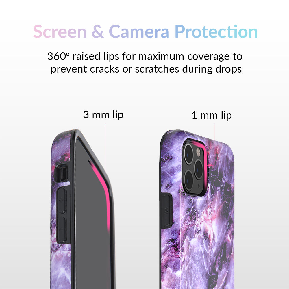 Purple Stone Marble iPhone Case – Luxury Aesthetic Phone Cover