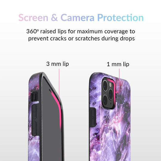 Purple Stone Marble iPhone Case – Luxury Aesthetic Phone Cover