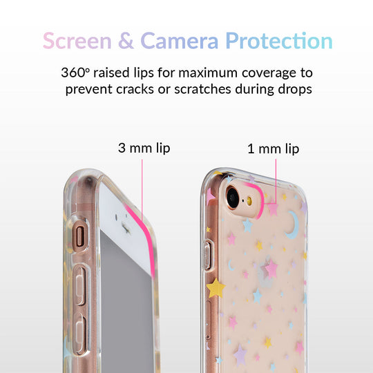 Pastel Starry Night Clear iPhone Case – Chic Designer-Style Phone Cover