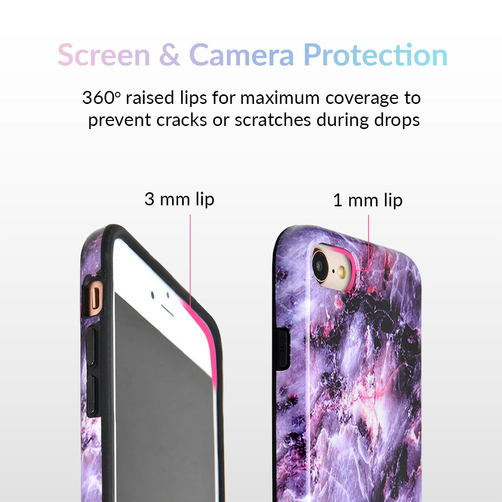 Purple Stone Marble iPhone Case – Luxury Aesthetic Phone Cover