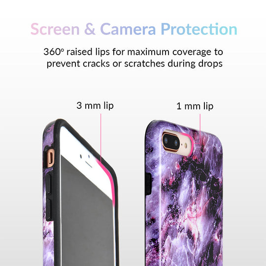 Purple Stone Marble iPhone Case – Luxury Aesthetic Phone Cover