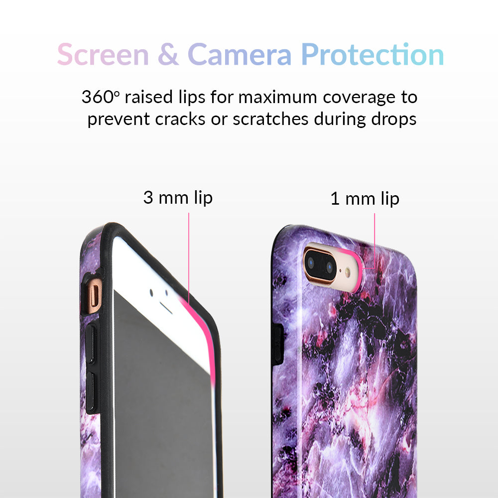 Purple Stone Marble iPhone Case – Luxury Aesthetic Phone Cover