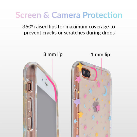 Pastel Starry Night Clear iPhone Case – Chic Designer-Style Phone Cover