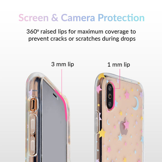 Pastel Starry Night Clear iPhone Case – Chic Designer-Style Phone Cover