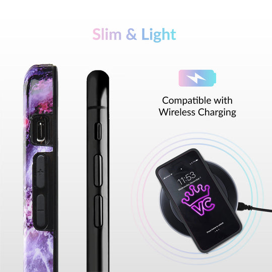 Purple Stone Marble iPhone Case – Luxury Aesthetic Phone Cover