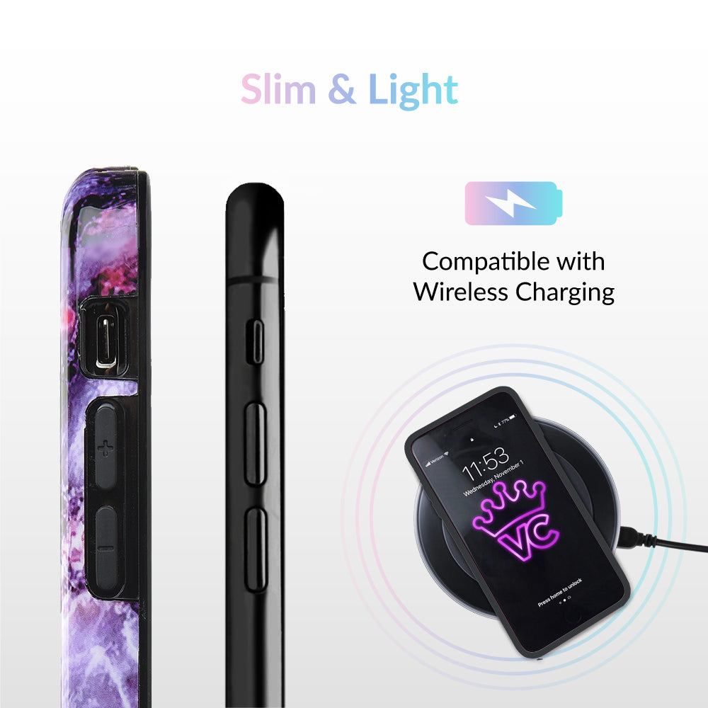 Purple Stone Marble iPhone Case – Luxury Aesthetic Phone Cover