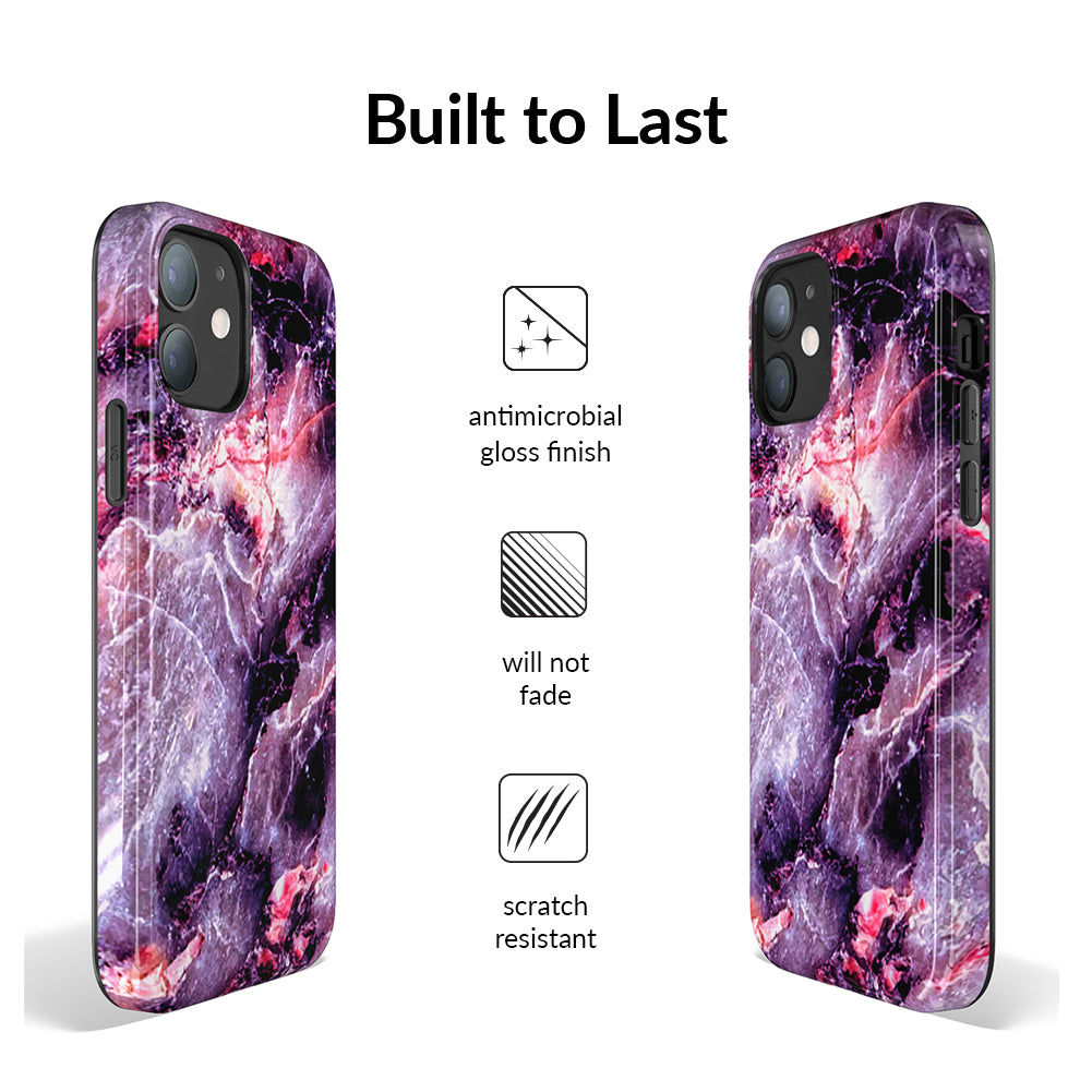 Purple Stone Marble iPhone Case – Luxury Aesthetic Phone Cover