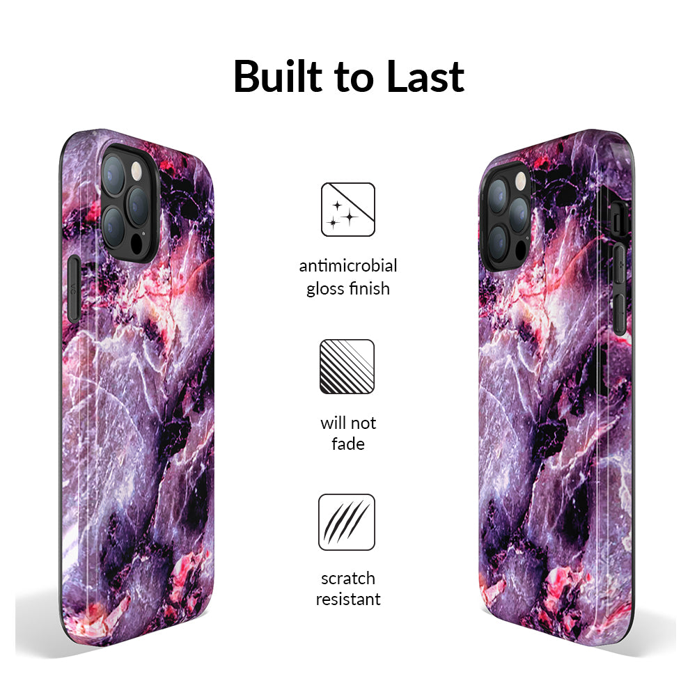 Purple Stone Marble iPhone Case – Luxury Aesthetic Phone Cover