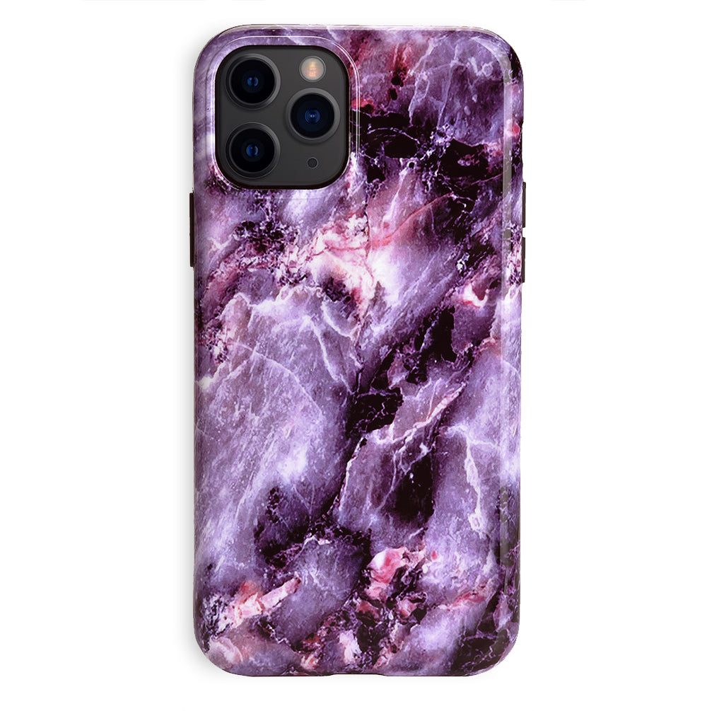 Purple Stone Marble iPhone Case – Luxury Aesthetic Phone Cover