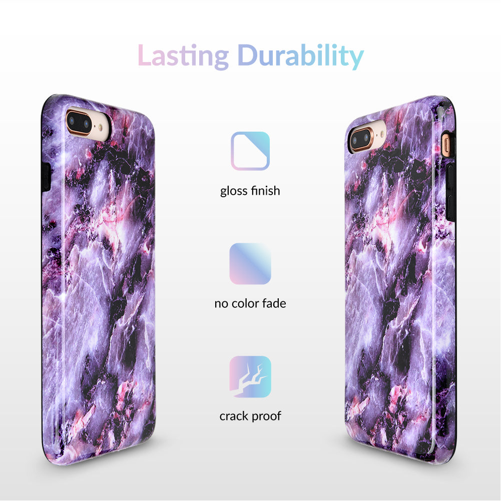 Purple Stone Marble iPhone Case – Luxury Aesthetic Phone Cover
