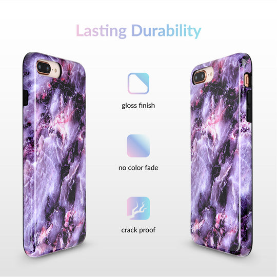 Purple Stone Marble iPhone Case – Luxury Aesthetic Phone Cover