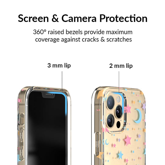 Pastel Starry Night Clear iPhone Case – Chic Designer-Style Phone Cover
