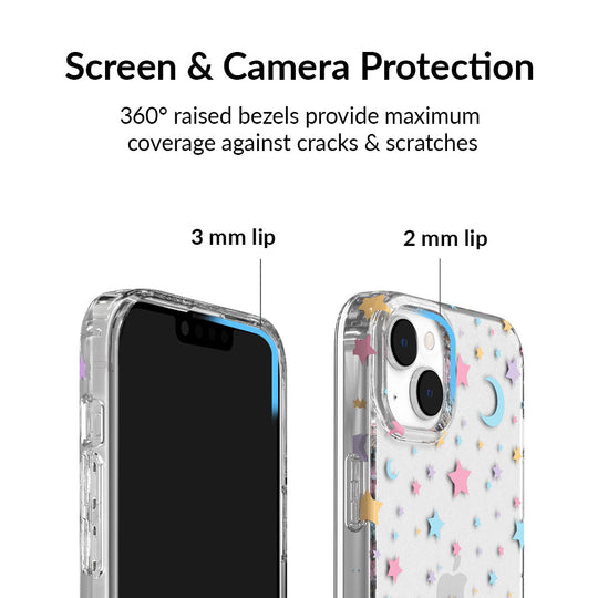Pastel Starry Night Clear iPhone Case – Chic Designer-Style Phone Cover