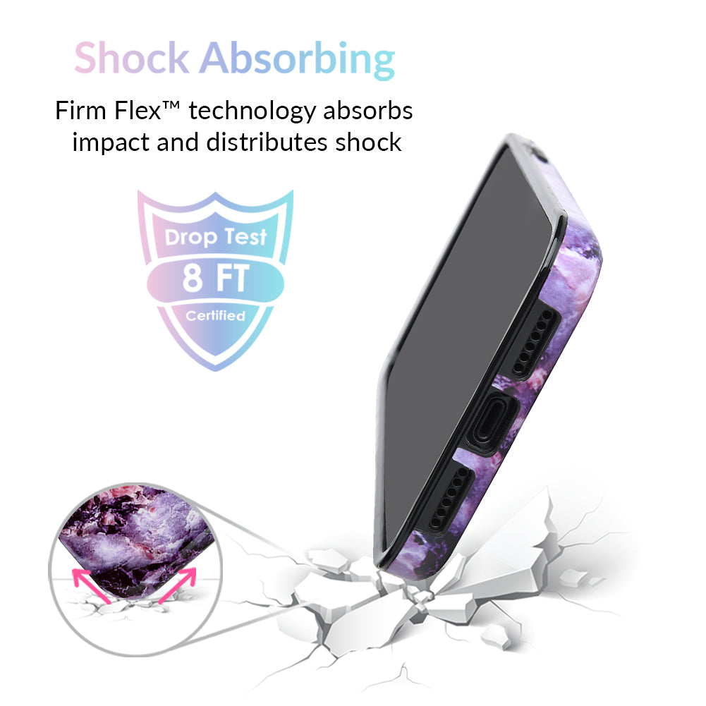 Purple Stone Marble iPhone Case – Luxury Aesthetic Phone Cover