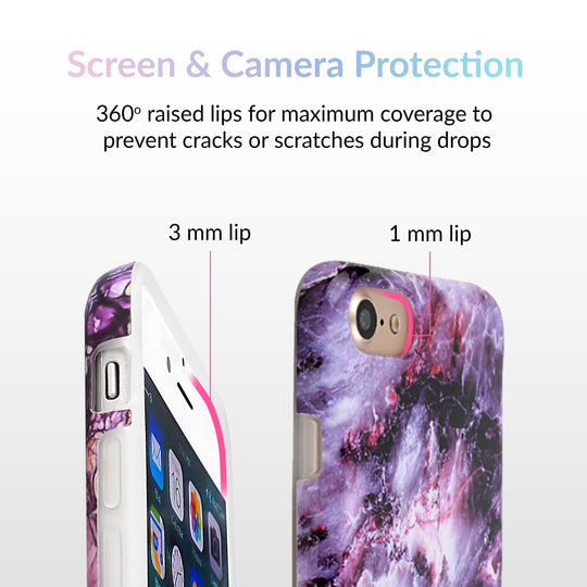 Purple Stone Marble iPhone Case – Luxury Aesthetic Phone Cover