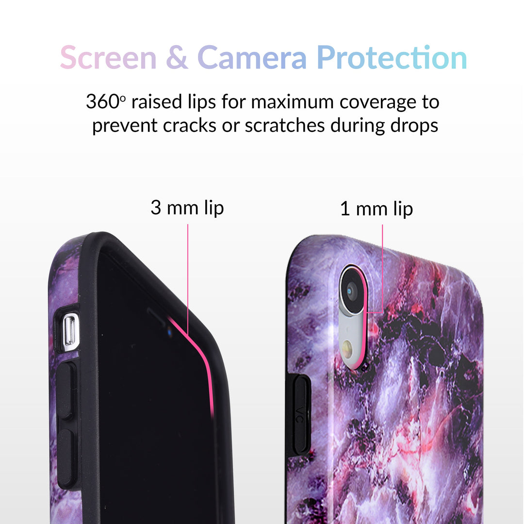 Purple Stone Marble iPhone Case – Luxury Aesthetic Phone Cover