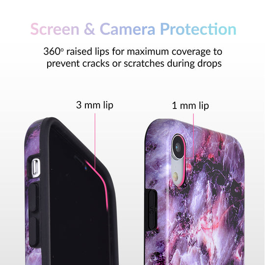 Purple Stone Marble iPhone Case – Luxury Aesthetic Phone Cover