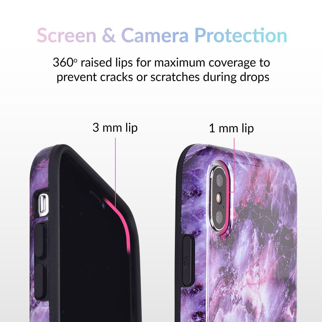 Purple Stone Marble iPhone Case – Luxury Aesthetic Phone Cover