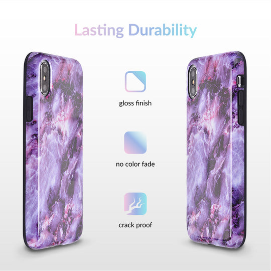 Purple Stone Marble iPhone Case – Luxury Aesthetic Phone Cover