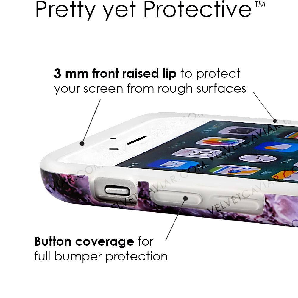 Purple Stone Marble iPhone Case – Luxury Aesthetic Phone Cover