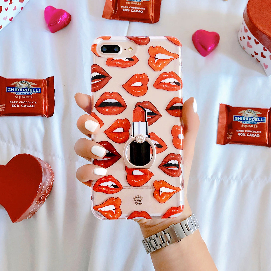 Red Lips iPhone Case – Chic Designer-Style Phone Cover