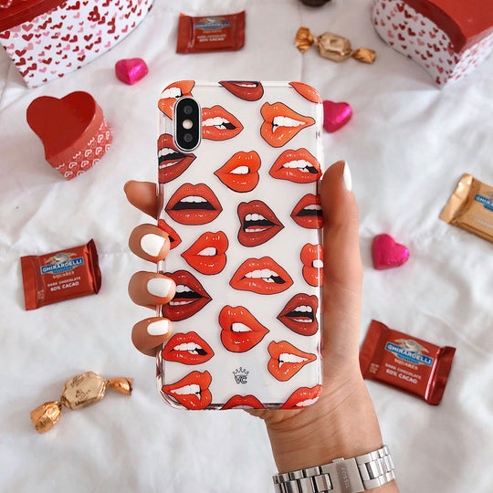 Red Lips iPhone Case – Chic Designer-Style Phone Cover