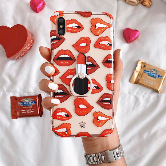 Red Lips iPhone Case – Chic Designer-Style Phone Cover