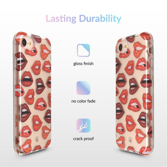 Red Lips iPhone Case – Chic Designer-Style Phone Cover