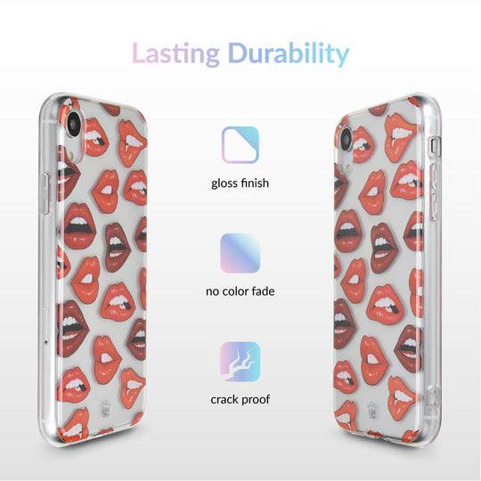 Red Lips iPhone Case – Chic Designer-Style Phone Cover