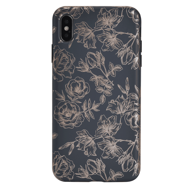 Floral Rose Gold Chrome iPhone Case – Aesthetic Shockproof Phone Cover