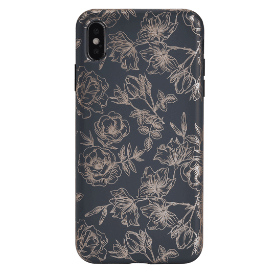 Floral Rose Gold Chrome iPhone Case – Aesthetic Shockproof Phone Cover