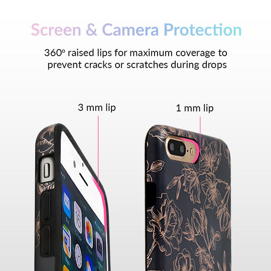 Floral Rose Gold Chrome iPhone Case – Aesthetic Shockproof Phone Cover