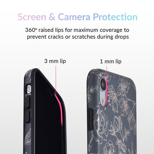 Floral Rose Gold Chrome iPhone Case – Aesthetic Shockproof Phone Cover