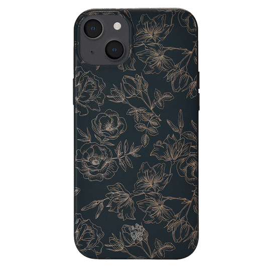 Floral Rose Gold Chrome iPhone Case – Aesthetic Shockproof Phone Cover
