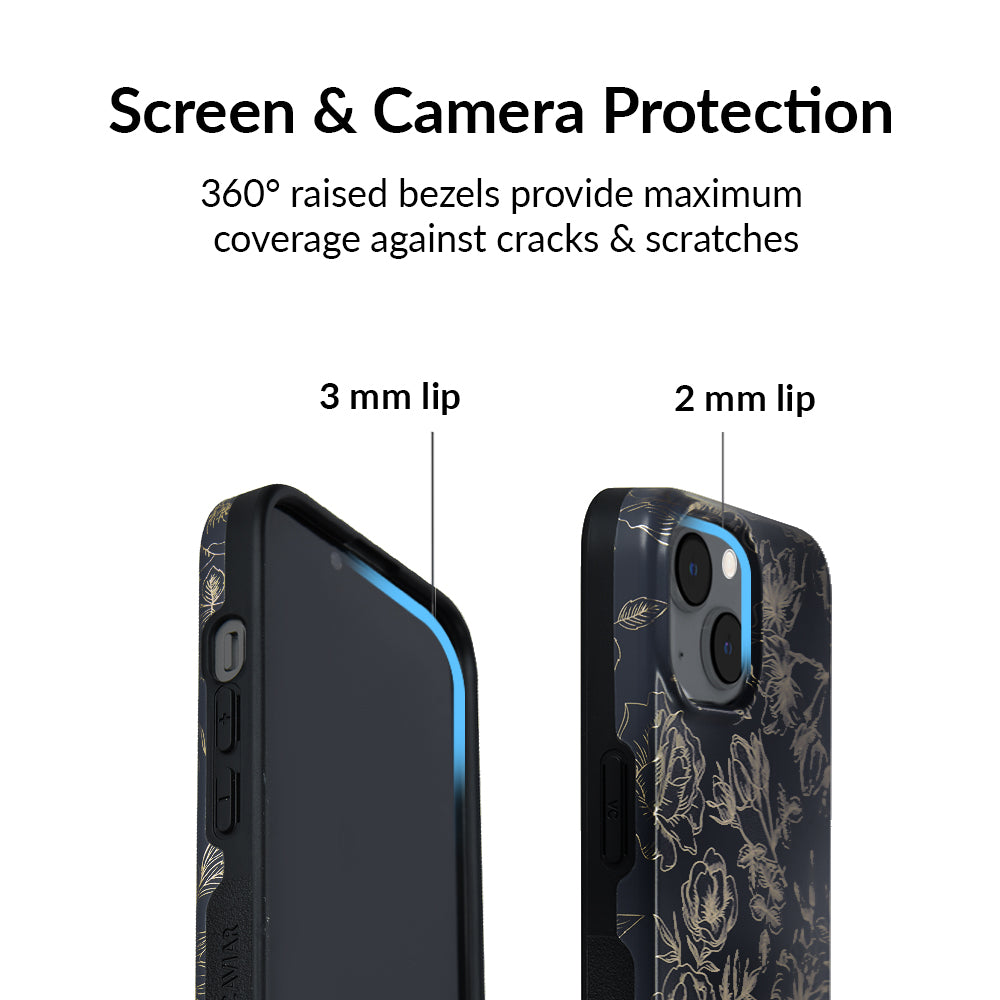 Floral Rose Gold Chrome iPhone Case – Aesthetic Shockproof Phone Cover