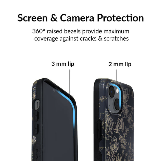 Floral Rose Gold Chrome iPhone Case – Aesthetic Shockproof Phone Cover