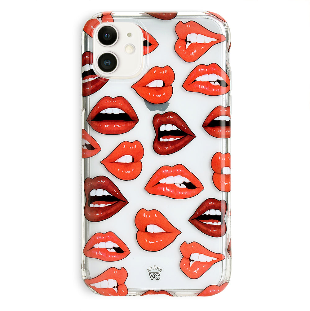 Red Lips iPhone Case – Chic Designer-Style Phone Cover