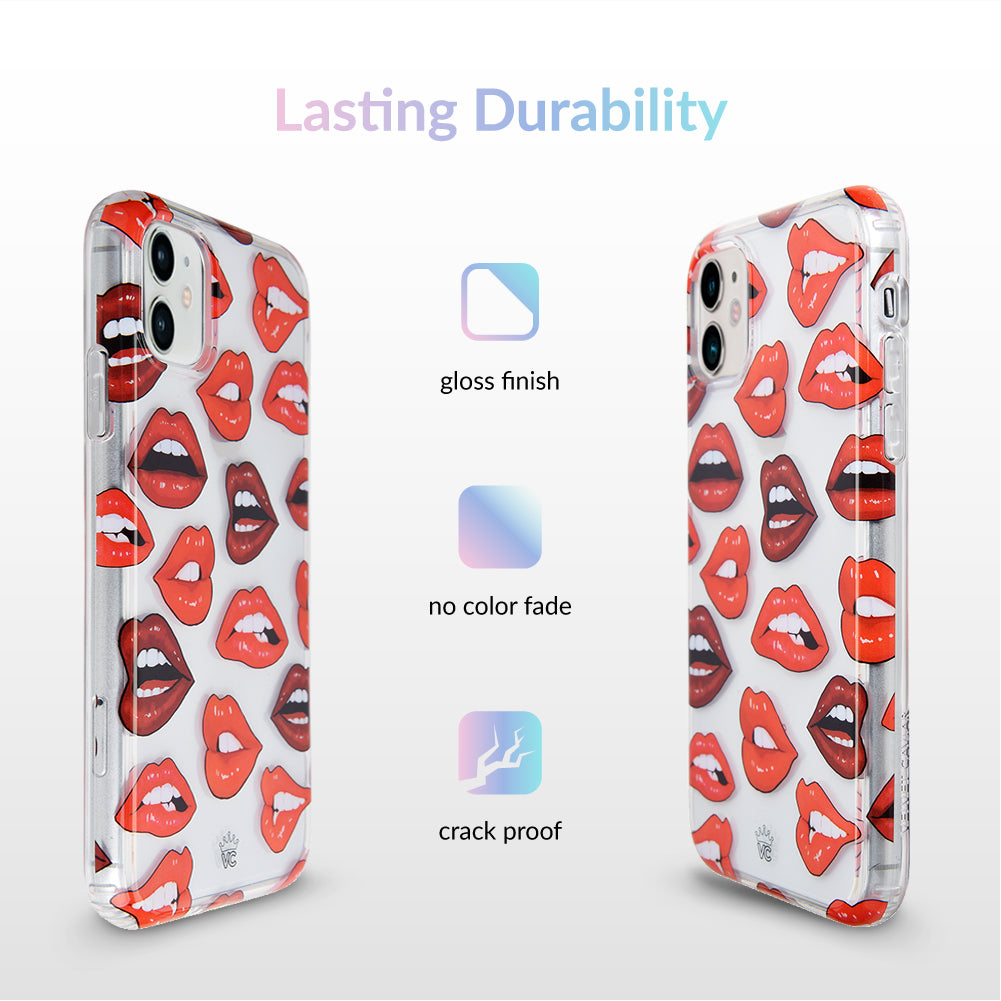 Red Lips iPhone Case – Chic Designer-Style Phone Cover