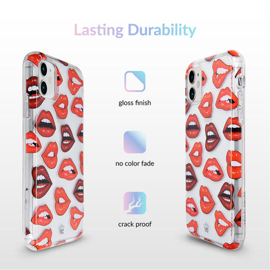 Red Lips iPhone Case – Chic Designer-Style Phone Cover