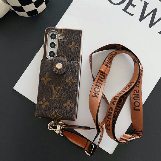 Luxury Monogram Samsung Z Fold Case – Crossbody Card Holder Designer Cover